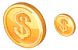 Dollar coin icons