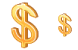 Gold dollar icons