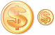Dollar coin icons