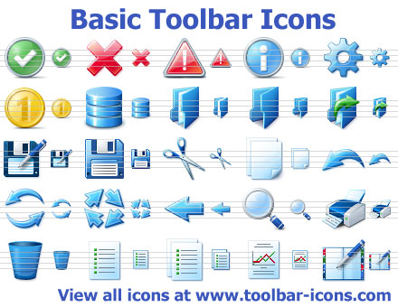 Basic Toolbar Icons is a set of pro-level, high-quality handmade interface icons