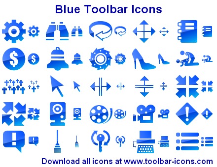 These Blue Toolbar Icons will round out the collection for your projects.