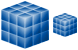 Blue cube icons