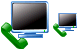 Monitor and phone icon