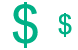 Green dollar icons