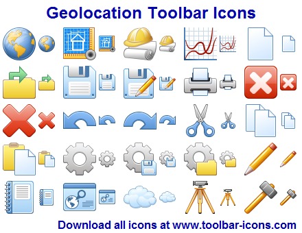 Geolocation Toolbar Icons screenshot