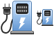 Electric charge icons