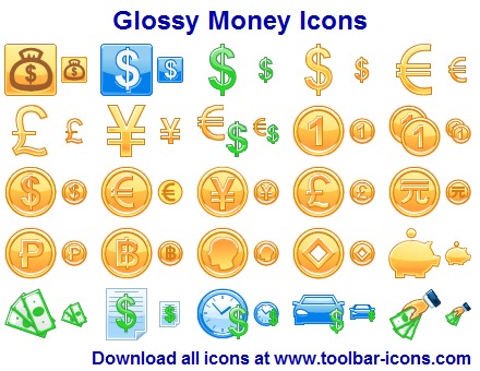 Glossy Money Icons software