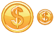 Dollar coin icons