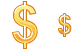 Gold dollar icons