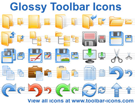 Glossy Toolbar Icons is a set of high-quality handmade interface glossy icons