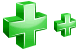 Green cross icons