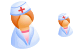 Hospital nurse icons