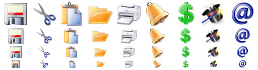 Plastic Toolbar Icons