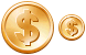 Dollar coin icons