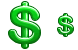 Green dollar icons