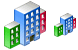 Multi-storey buildings icons