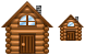 Wooden house icons