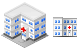 Hospital building icons