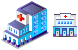 Municipal hospital icons