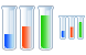 Color test tubes icons