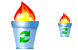 Burning trash can icon